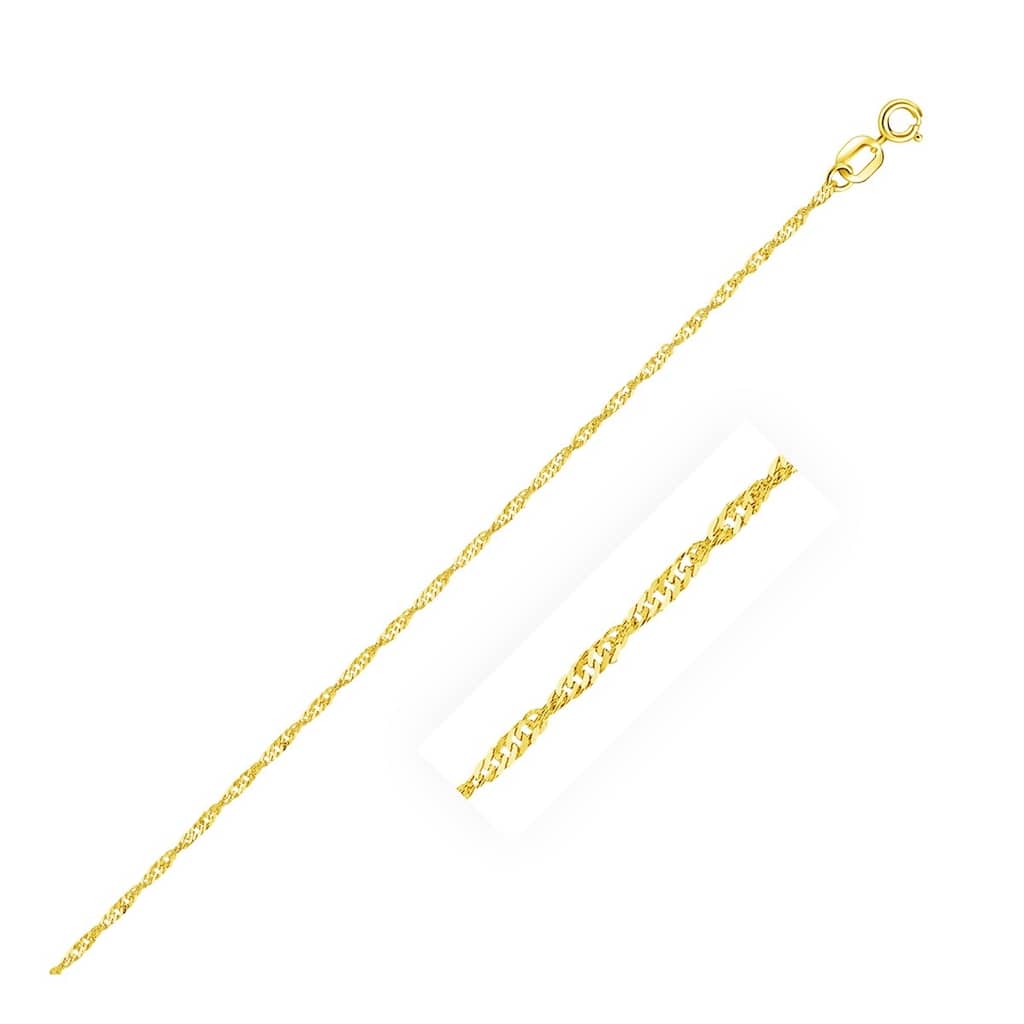 MayaMila 14k Yellow Gold Singapore Bracelet 1.0mm