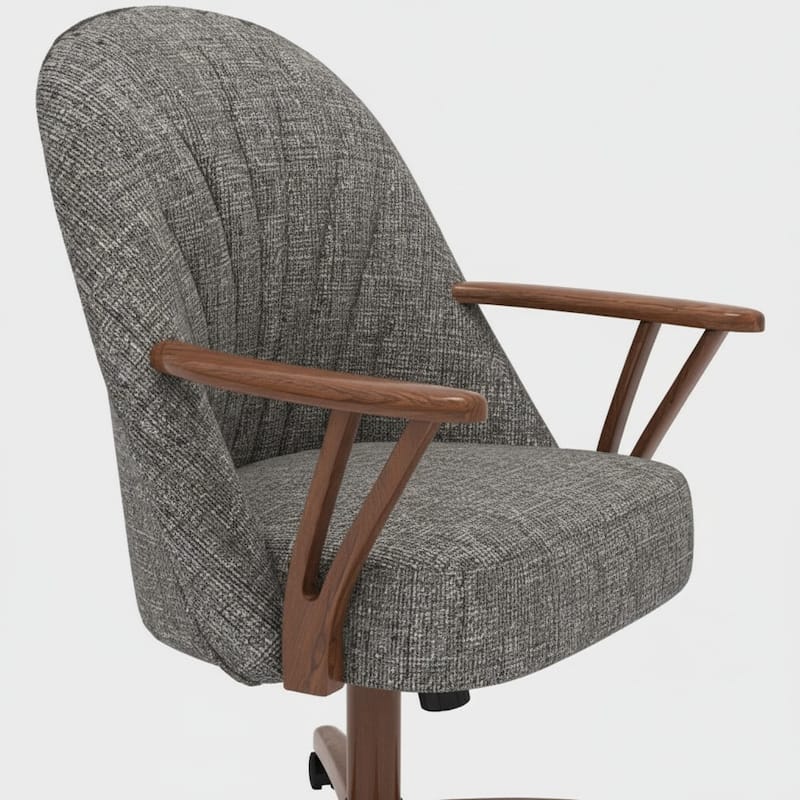 Chromcraft Cliff Caster Dining Chair Walnut Finish