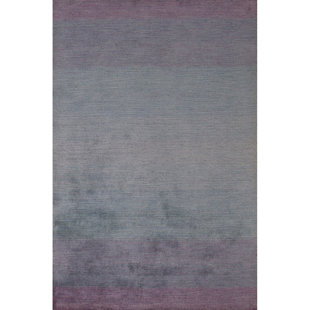 Contemporary Stripe Gabbeh Indian Area Rug Hand-Tufted Wool Carpet - 5'3" x 7'7"