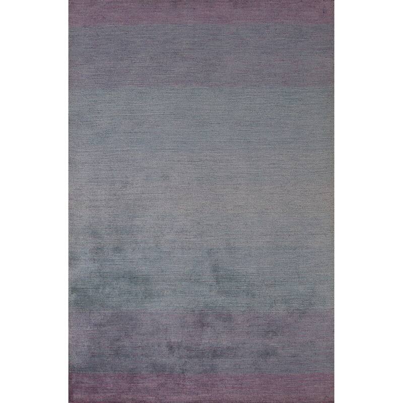 Contemporary Stripe Gabbeh Indian Area Rug Hand-Tufted Wool Carpet - 5'3" x 7'7"