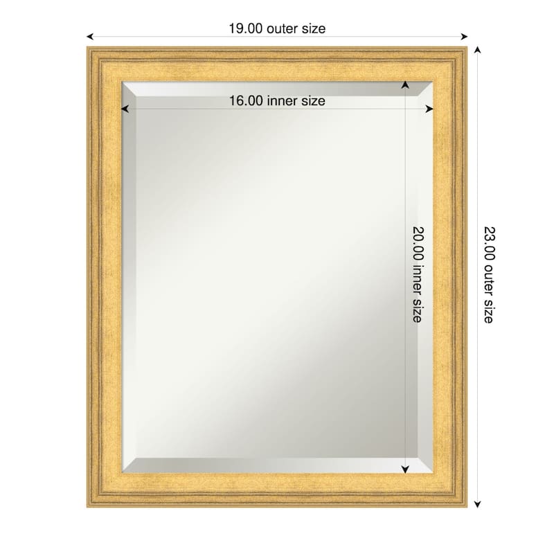 Owen Gold Beveled Wood Framed Bathroom Vanity Wall Mirror - Owen Gold - 19 x 23 in