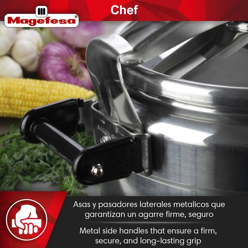 Magefesa CHEF Aluminum Pressure Cooker with Stainless Steel Lid