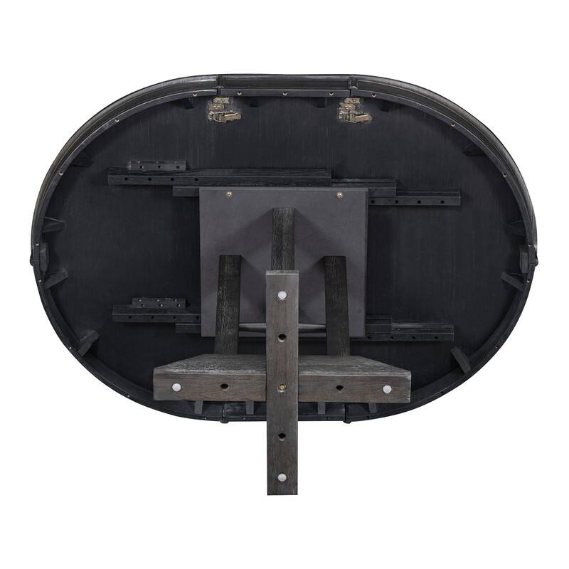 Spruce & Spring Round Dining Table Set for 4, Extendable 5-Piece Mid Century Modern Farmhouse Table with Upholstered Chairs