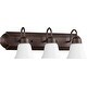 preview thumbnail 4 of 3, Quorum International 3 Light 24" Wide Bathroom Vanity Light Oiled Bronze / Satin Opal