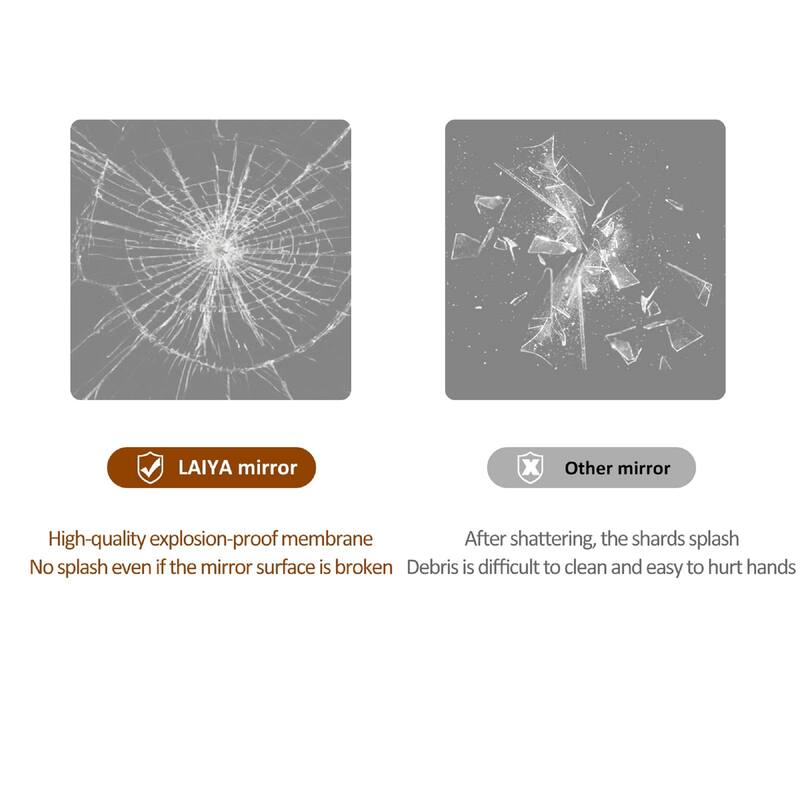 LED Wall Mirror - Bathroom/Full-Length/Makeup Use, 3 Color Lighting, Dimming, Waterproof - Silver