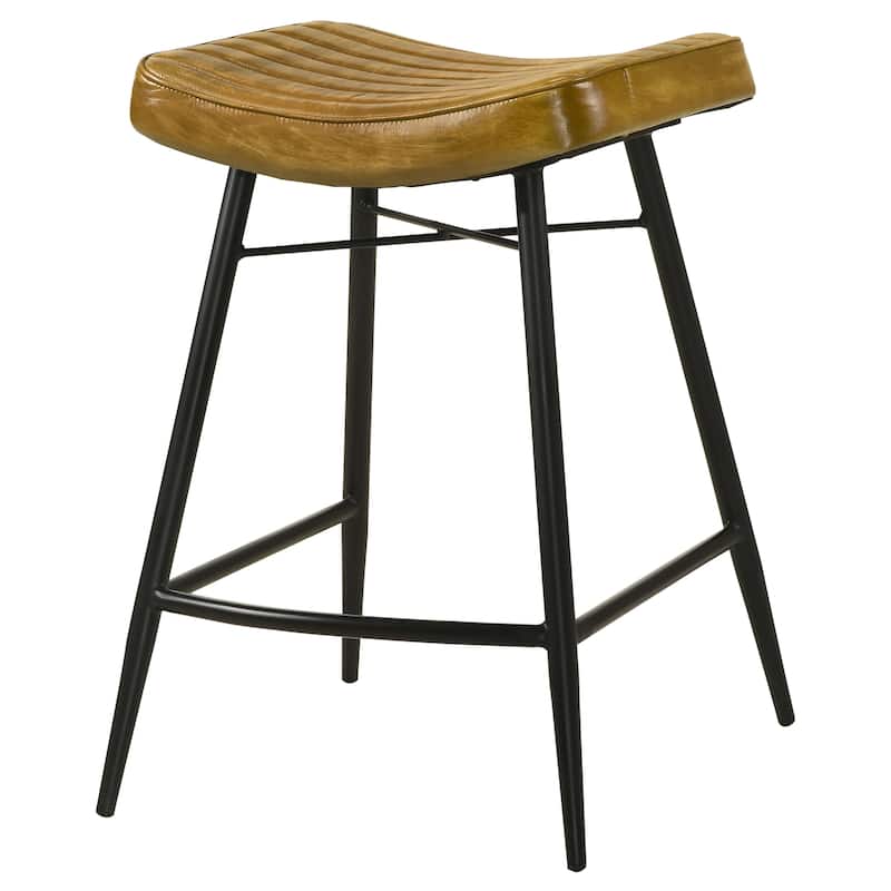 Bayu Leather Upholstered Counter Stool Antique (Set of 2) - 18.00'' x 19.00'' x 25.00''