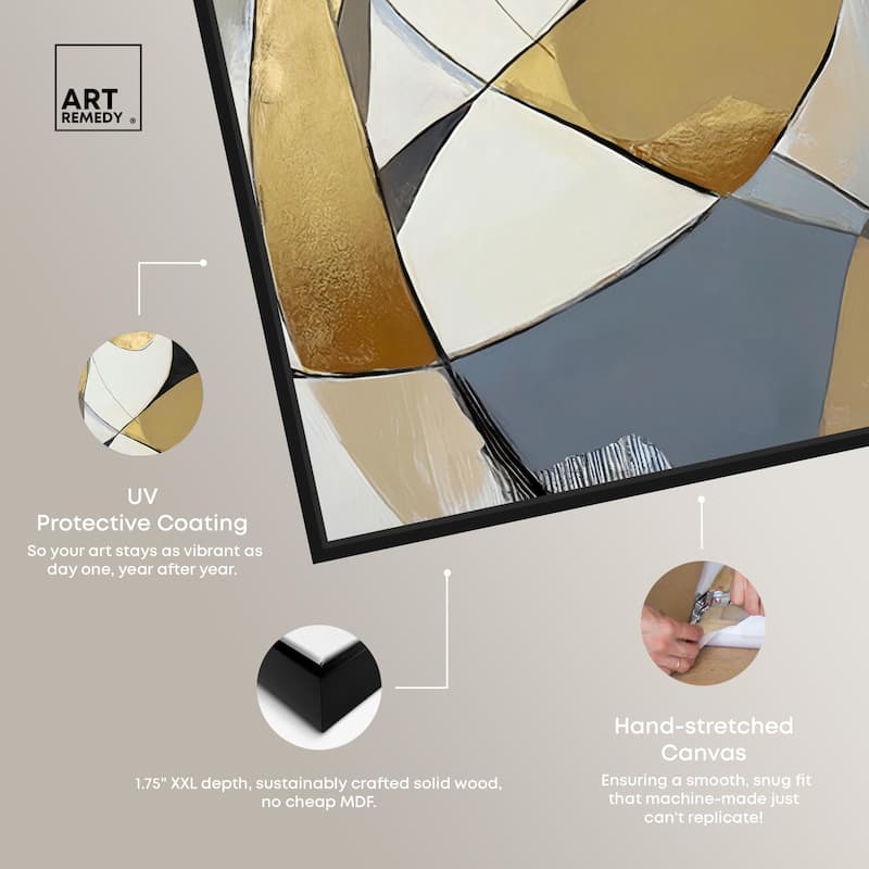 Gold Leaf Contours Canvas by Art Remedy