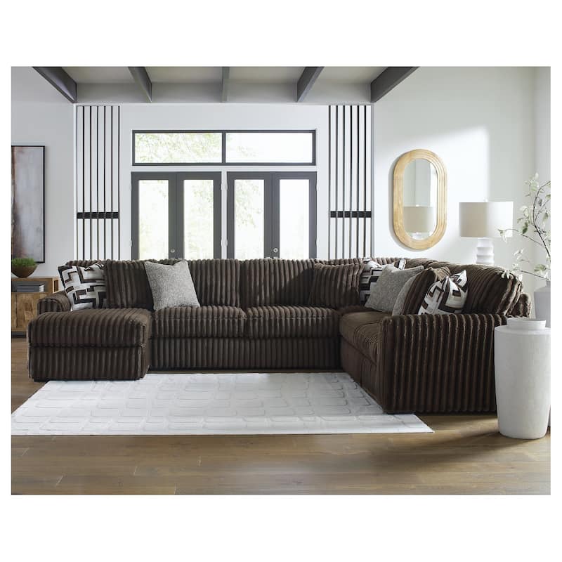Signature Design by Ashley Midnight-Madness 4-Piece Sectional with Chaise - 151"W x 121"D x 40"H - Brown - Right Facing