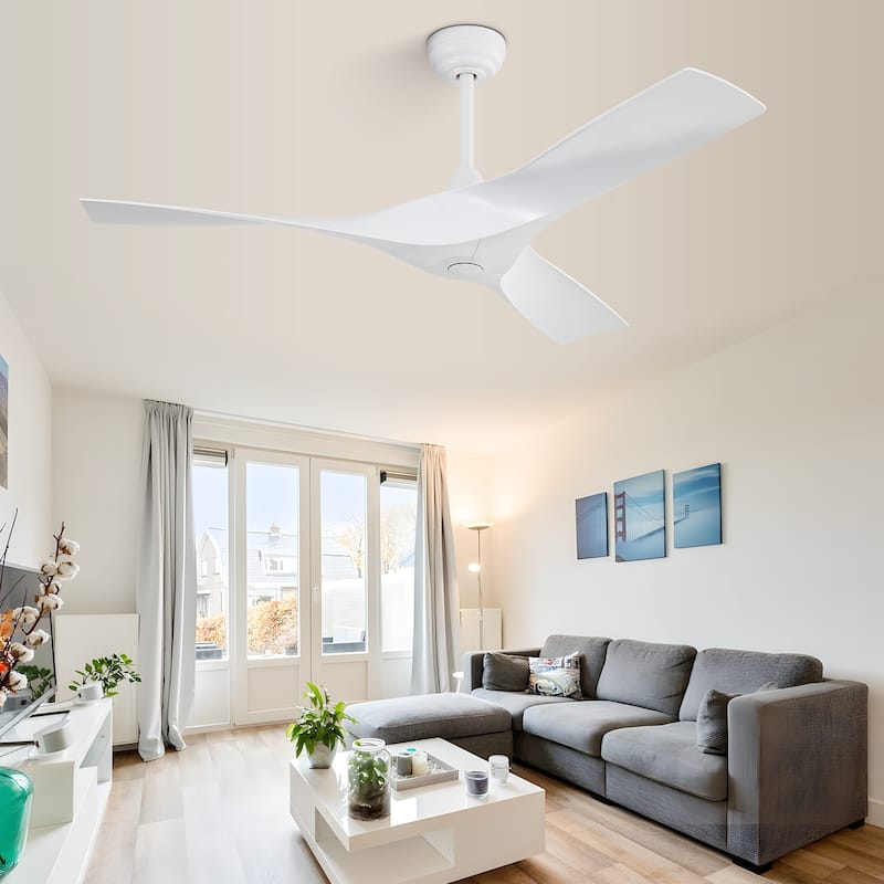 Wozzio 52 Inch Odern Ceiling Fan With Light And Reote 3 Blades