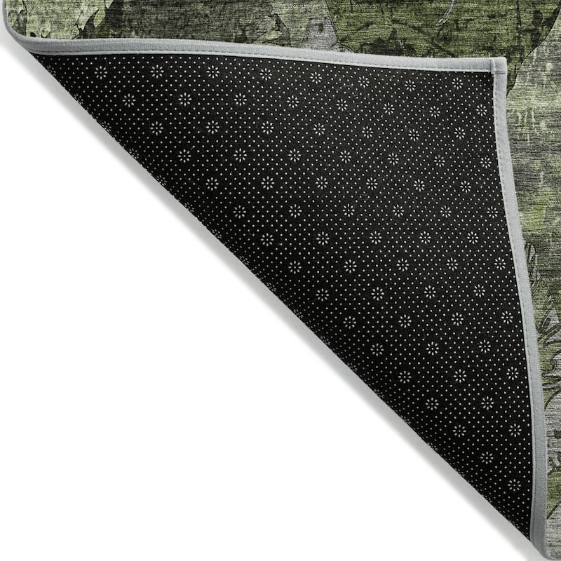 Almi Garden-Inspired Weather Resistant Blended Style Outdoor Rug