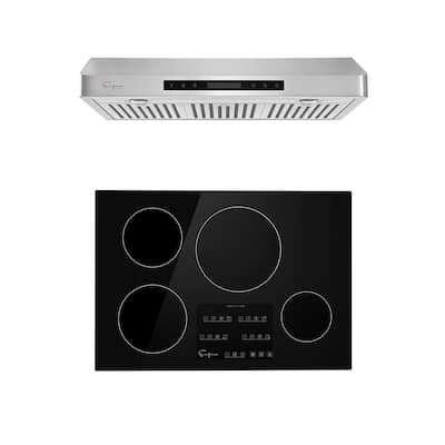 2 Piece Kitchen Appliances Packages Including 30" Induction Cooktop and 36" Under Cabinet Range Hood