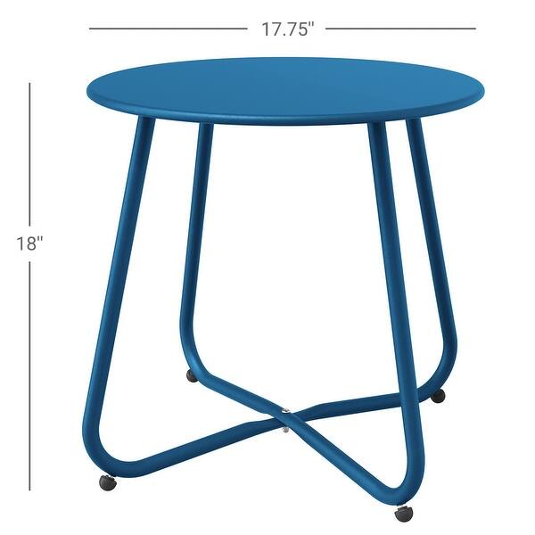 dimension image slide 3 of 7, Round Steel Outdoor Side Table