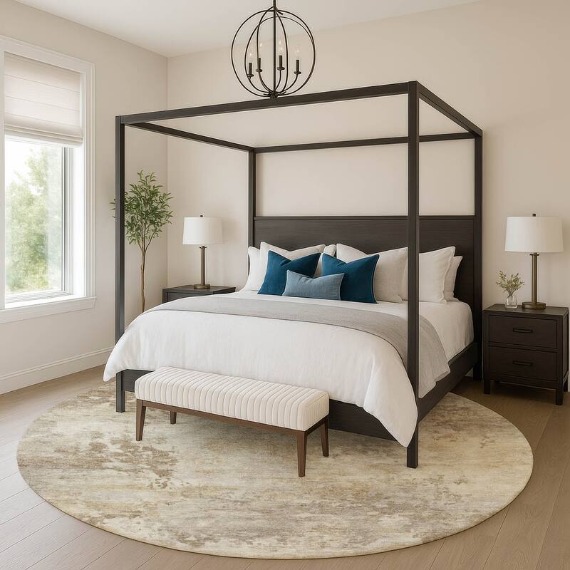 Premium Washable Super Soft Modern Casual Mayfield Rug - Tan - 8' x 8'