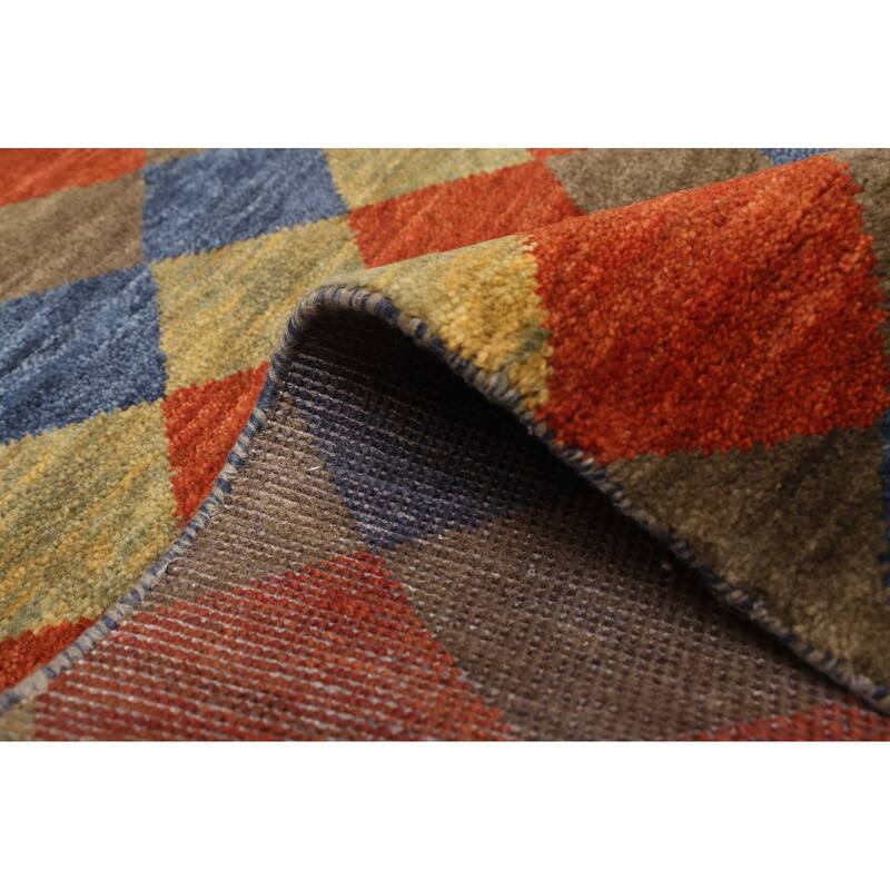 ECARPETGALLERY Hand-knotted Pak Finest Gabbeh Dark Blue Wool Rug - 4'7 x 6'7