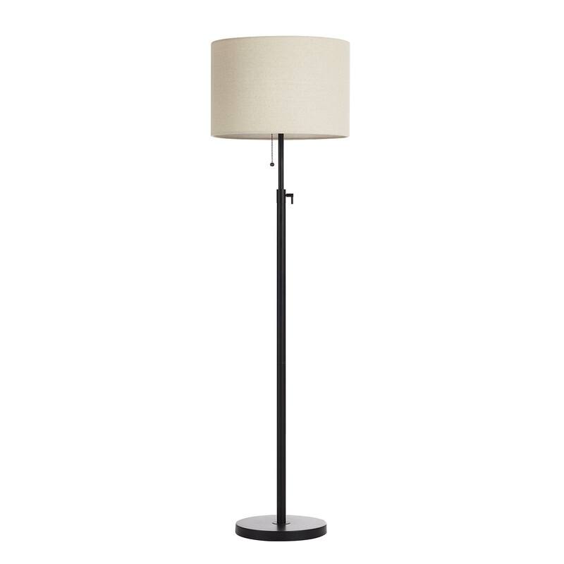 KAWOTI 65in Modern Adjustable Metal LED Floor Lamp with Fabric Shade