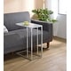 preview thumbnail 2 of 1, Stella Glass Top C-Shaped Sofa Side Table Chrome