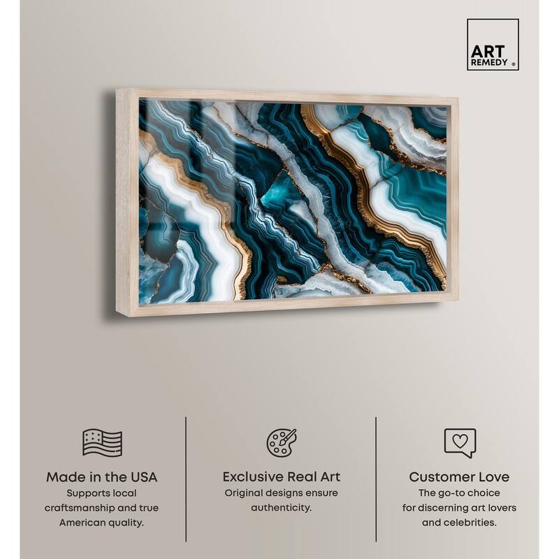 Teal Tides Treasure I Shadowbox by Art Remedy