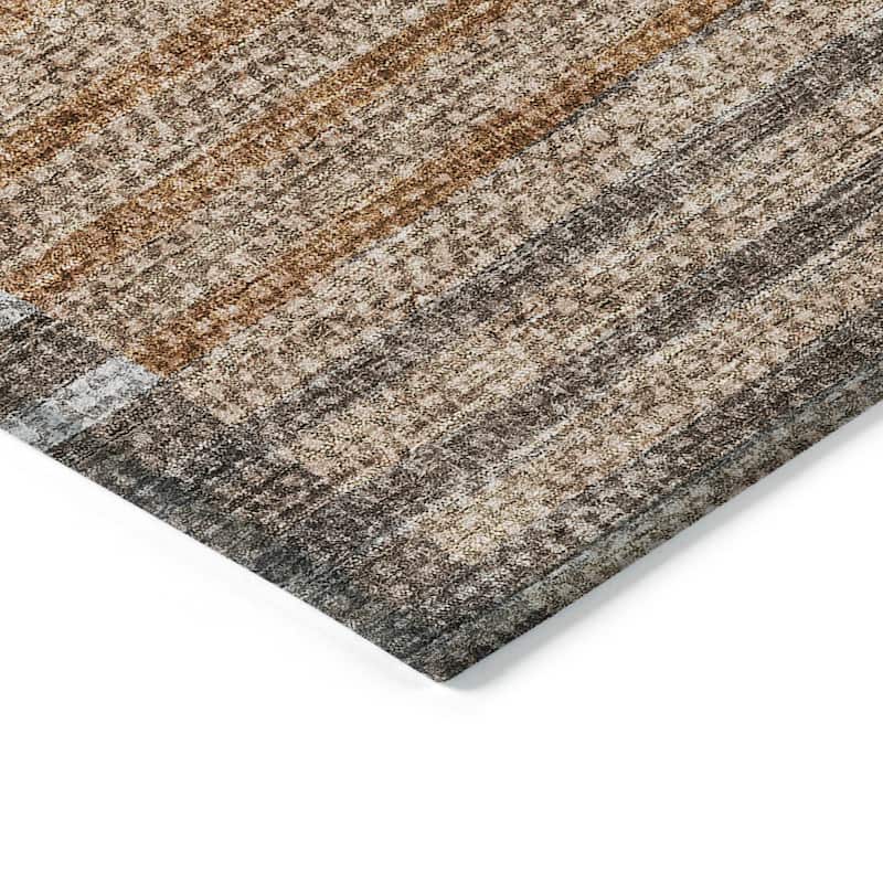 Machine Washable Indoor/ Outdoor Chantille Contemporary Stripes Rug