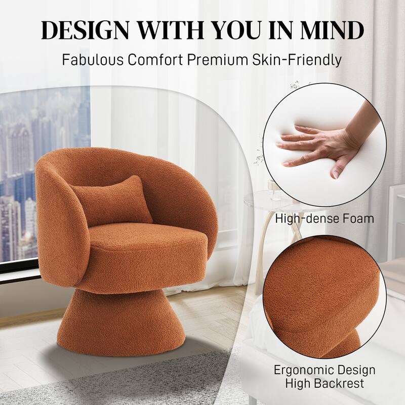 Ouyessir 360 Degree Swivel Cuddle Barrel Sofa Chairs