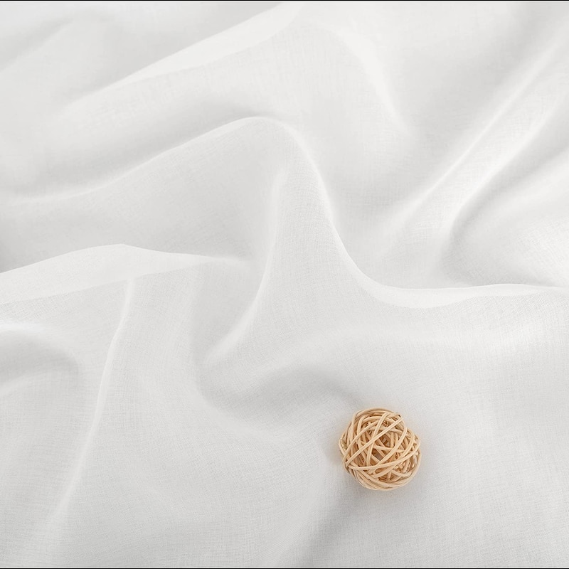 DriftAway Pinch Pleat Solid White Sheer Curtains Light Filtering Privacy Drapes for Living Room Bedroom Window Treatments