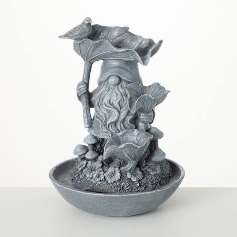 Sullivans 14 in Gray Gnome Water Fountain; Gray