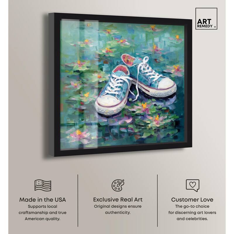 Lily Pad Sneakers II Shadowbox by Art Remedy