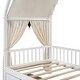 preview thumbnail 20 of 18, Twin Size Bed with Arched Canopy and Integrated Drawers , Pinewood Construction, Playful Tent