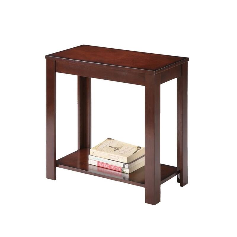 HomeRoots 24" Brown End Table With Shelf - 24' X '24' X '12