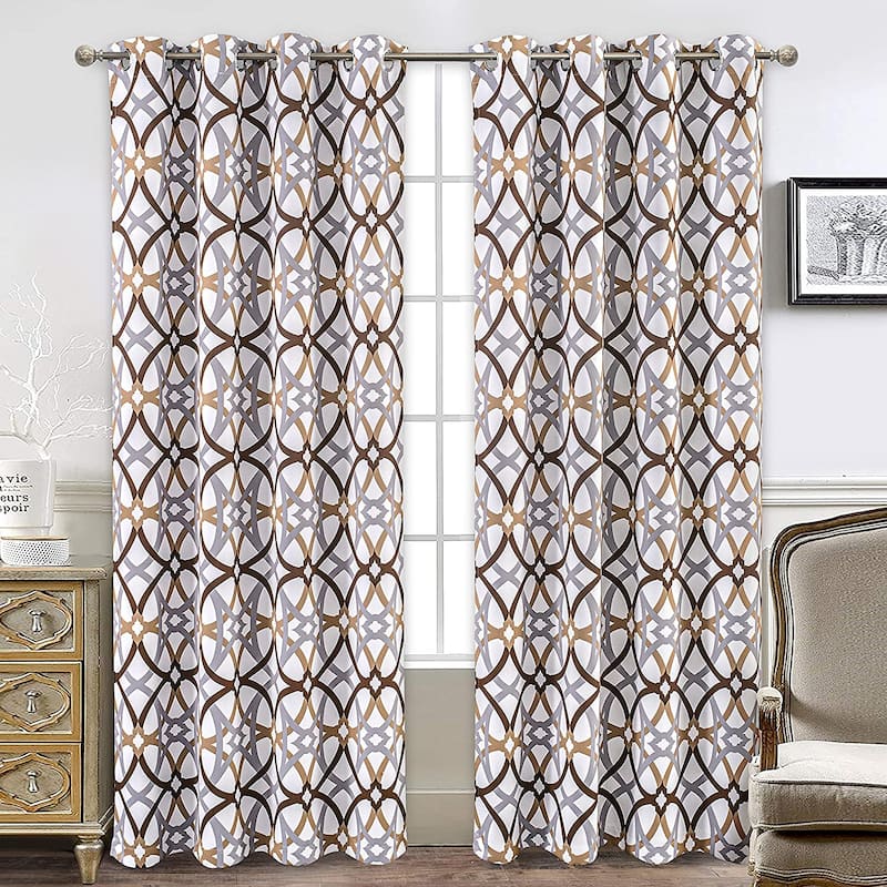 Jarvenpaa Insulated Blackout Grommet Window Curtain Panel Pair - 52" width x 84" length - Brown