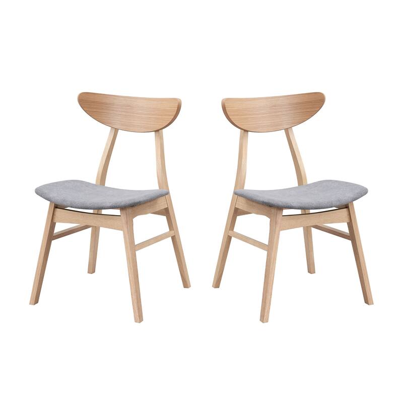 2-Piece Dining Chair Set, Comfortable Polyester Upholstered Wooden Chairs for Kitchen or Restaurant