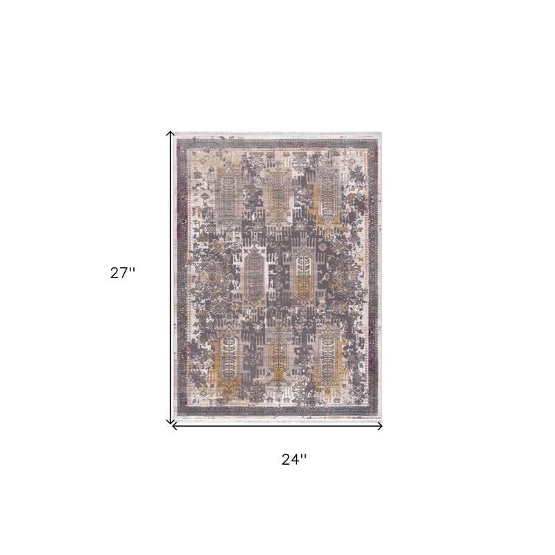 HomeRoots Southwestern Southwest Square Area Rug - 27.00 in. x 24.00 in. x 0.60 in.