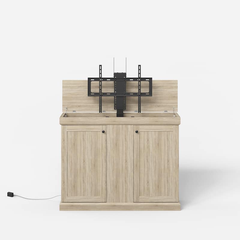 Motorized TV Lift Cabinet for TVs up to 50 Inch, Pop Up TV Lift Console with Remote Control, Hidden TV Cabinet Stand