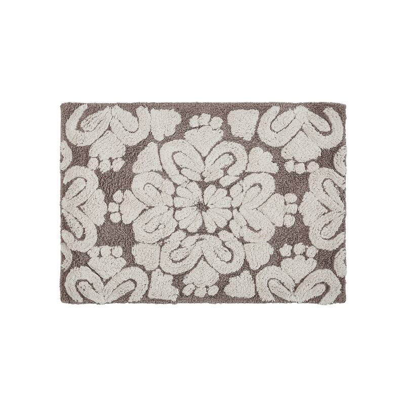 Better Trends 100% Cotton Soft & Super Absorbent Bathroom Rugs - Medallion Collection Non-Skid Latex Machine Washable Bath Mats