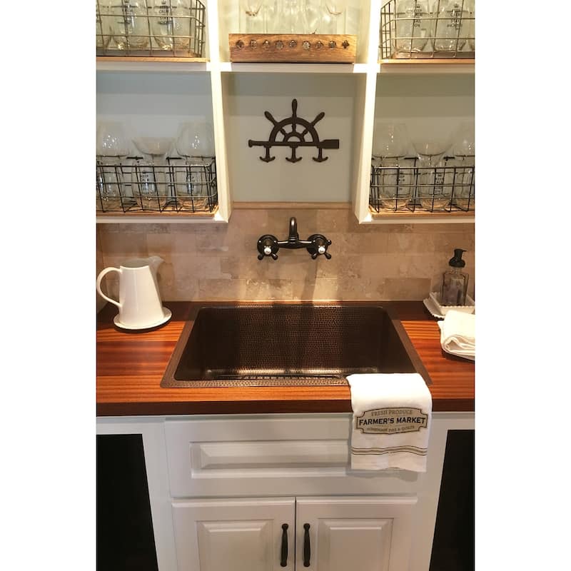 25-in Hammered Copper Single Basin Kitchen Sink (KSDB25199)