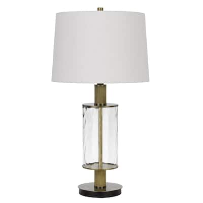 Morrilton Light Oak Glass Table Lamp with Shade