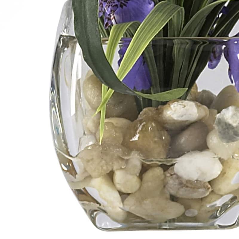 Dancing Lady Orchid Arrangement in Vase - 19" Silk Flower Centerpiece - Faux Floral Decor for Table - 19