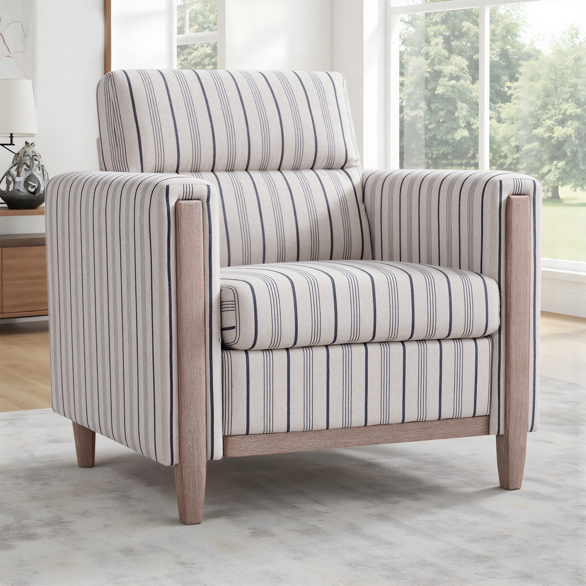 Minimalist Side Chair Sofa Chair Upholstered Chair with Wood Legs, Club Chair Reading Chair Accent Chair
