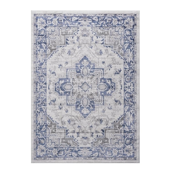 slide 2 of 7, LOOM & LUXE Collection 2X3 Blue/Grey/Oriental Non-Shedding Area Rug - 36" D x 24" W x 0.35" H