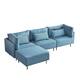 4-piece Sofa Sectional with Ottoman and Metal legs