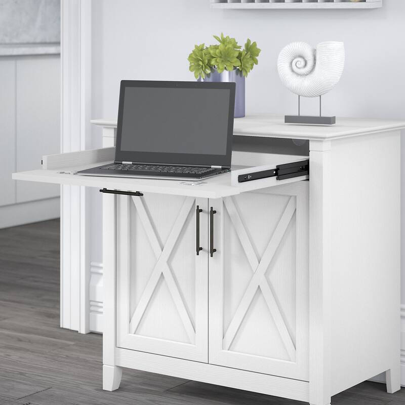 Key West Secretary Desk with Storage Cabinet by Bush Furniture