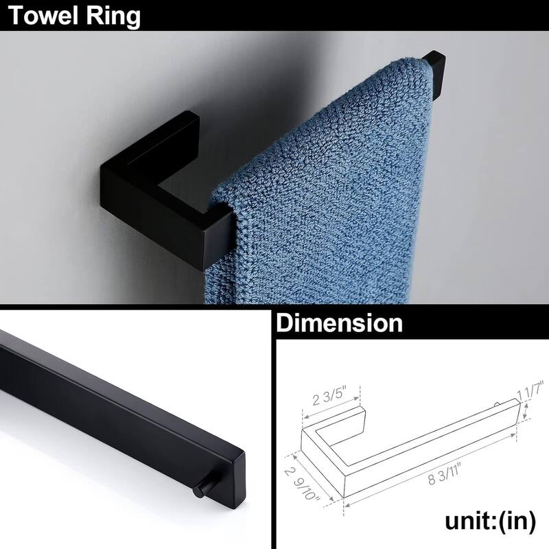 304 Stainless Steel Bathroom Hardware Set 4 Piece, Bath Towel Rack, Wall Mounted Towel Bar Rack Set.