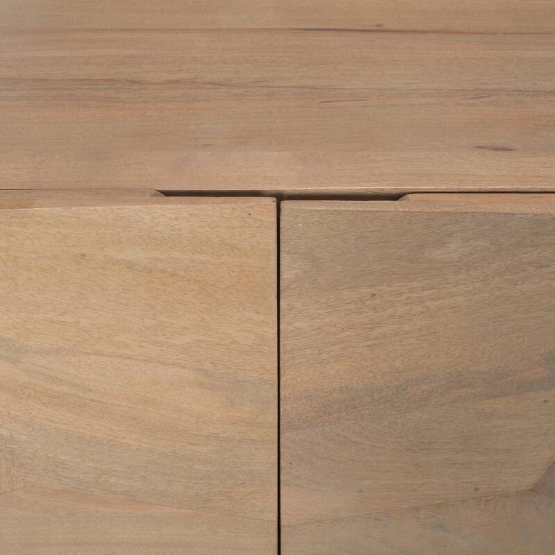 Darwin Light Brown Wooden 4 Door w/ 2 Shelves Sideboard