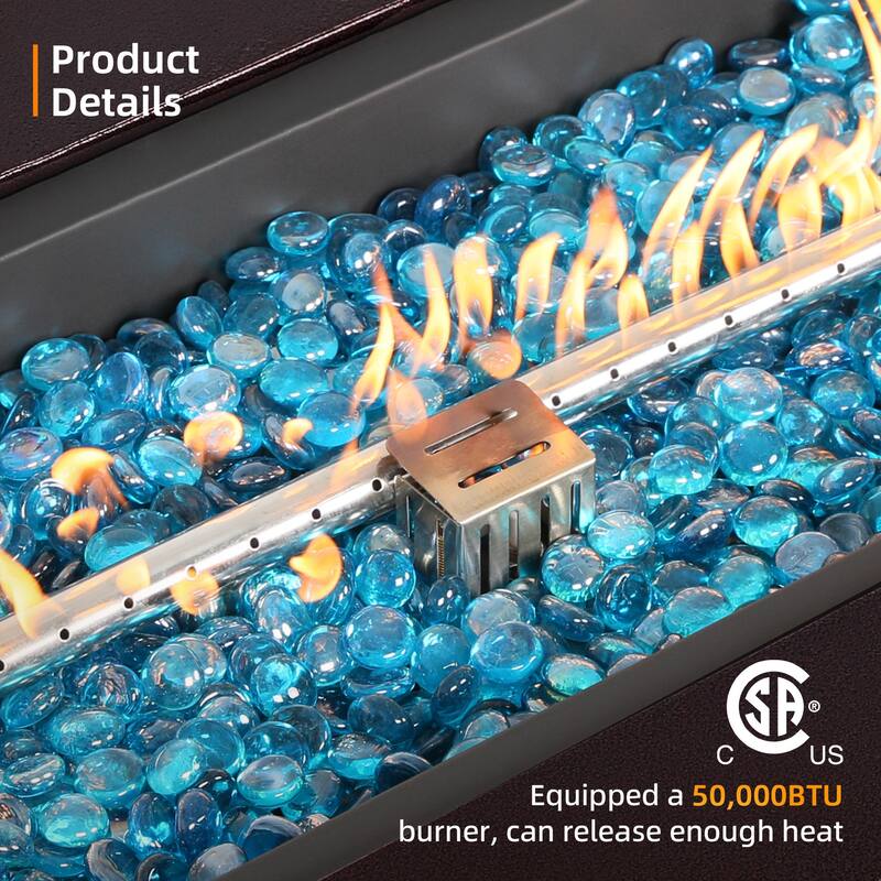 Patio Watcher 42-in W 50000-BTU Iron Propane Gas Fire Pit Table with Tank Cover