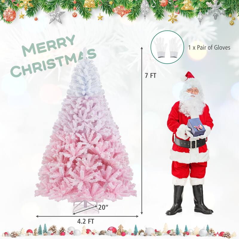 Costway 5/6/7/8 FT Artificial Christmas Tree with 456/820/1264/1774 - See Details
