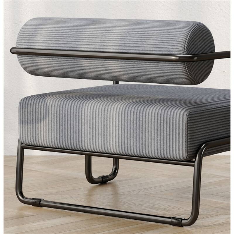 Corduroy Fabric Sofa Chair with Iron Frame, Lazy Individual Chair