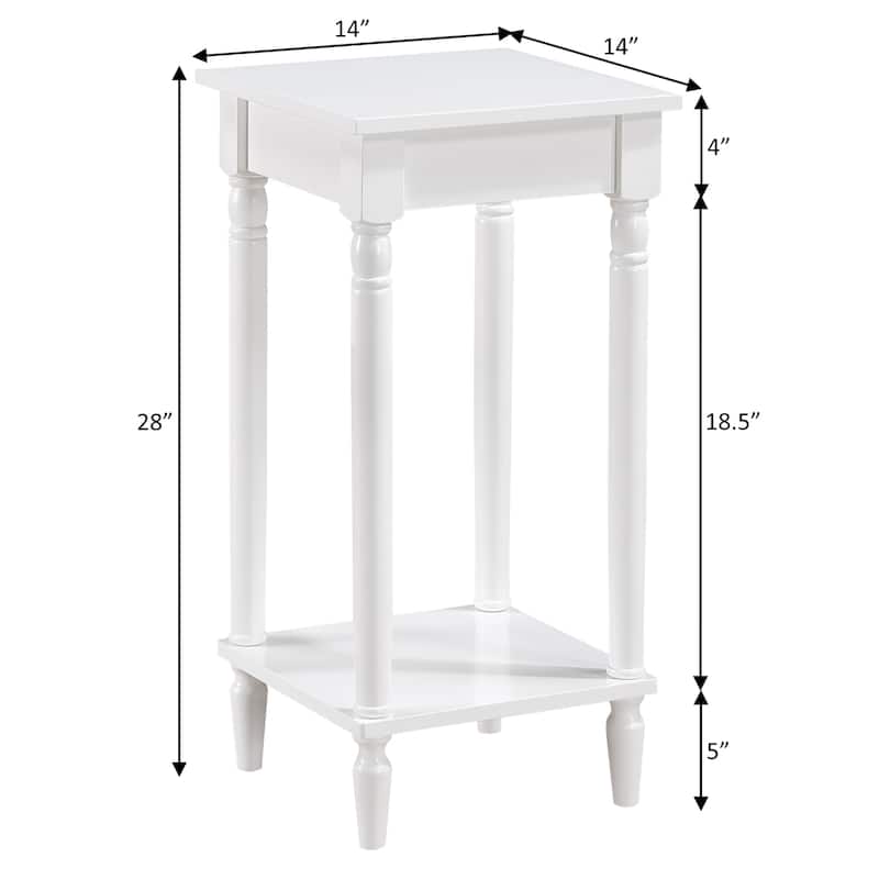 End Table with Shelf, Elegant Two Tier Accent Table with Turned Legs for Living Room, Bedroom or Small Spaces - 14