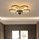 preview thumbnail 16 of 14, Metal Small Flower Shape 5 Lights LED Ceiling Fan Dimmable for Kids 20" - Gold