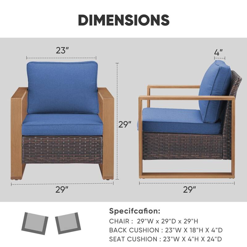Gymojoy Outdoor Wicker Patio Furniture Chair Set