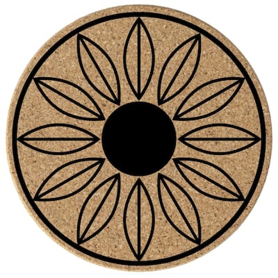 Sunflower 4 Pack Absorbent Cork Coaster Made in The USA 4" Round