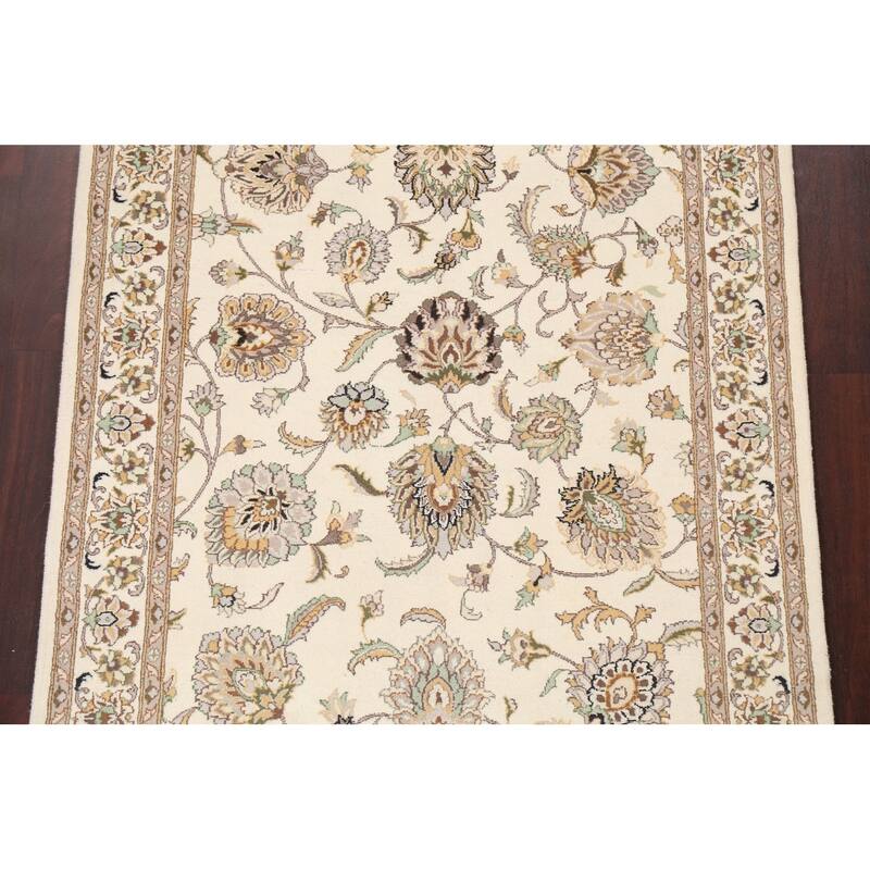 Floral Vegetable Dye Tabriz Oriental Area Rug Wool Hand-knotted Carpet - 4'0" x 6'4"